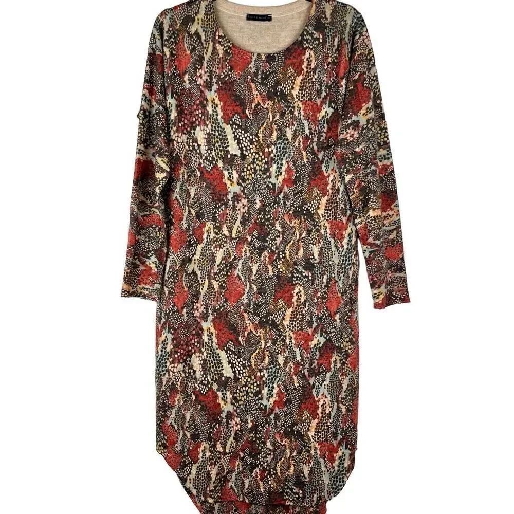 Nally & Millie Multicolor Snakeskin Print 3/4 Sleeve Dress